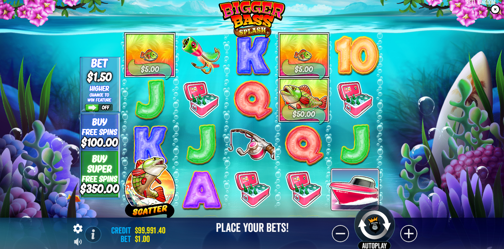 Großer Bass Sprinkle Slot auf der Boost Casino Site